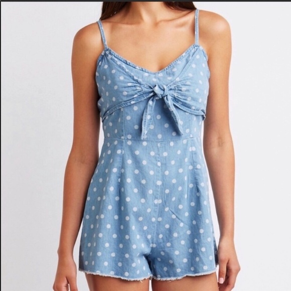 Charlotte Russe Pants - SOLD🕶Charolette Russe Polka dot Chambray Romper